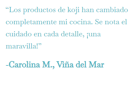 “Los productos de koji han cambiado completamente mi cocina. Se nota el cuidado en cada detalle, ¡una maravilla!”