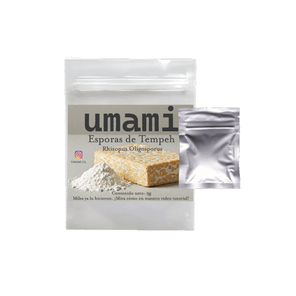 Esporas de tempeh en frasco – iniciador artesanal con video tutorial para hacer tempeh en casa