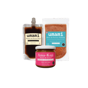 Pack de tamari de poroto rojo, miso de poroto hallado y ama-koji artesanal de Umami Chile